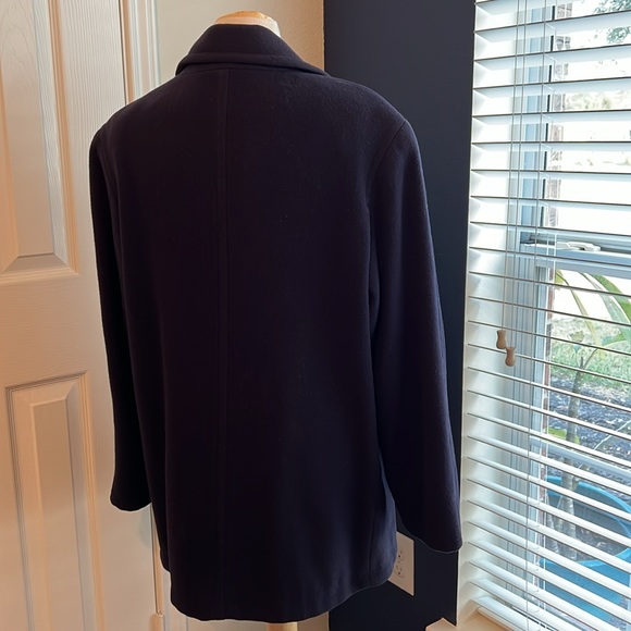 GUC Preston & York Double Breasted Wool Navy Pea Coat - Picture 2 of 8